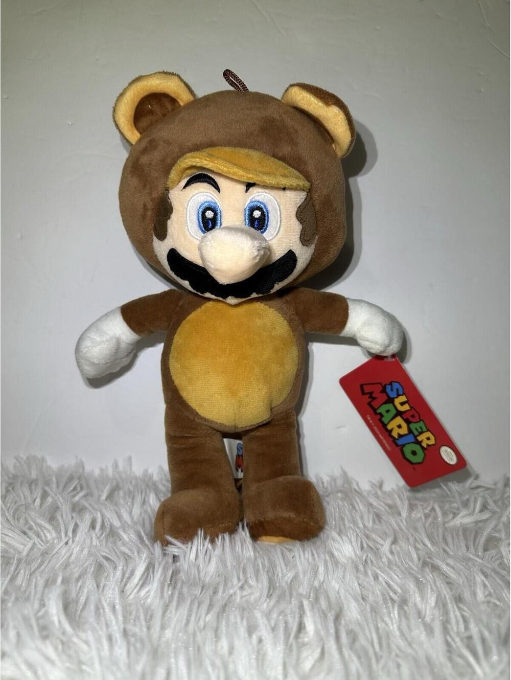 Nintendo Super Mario Bros 11" Plush Tanooki Raccoon Stuffed Doll Video Gamer Toy
